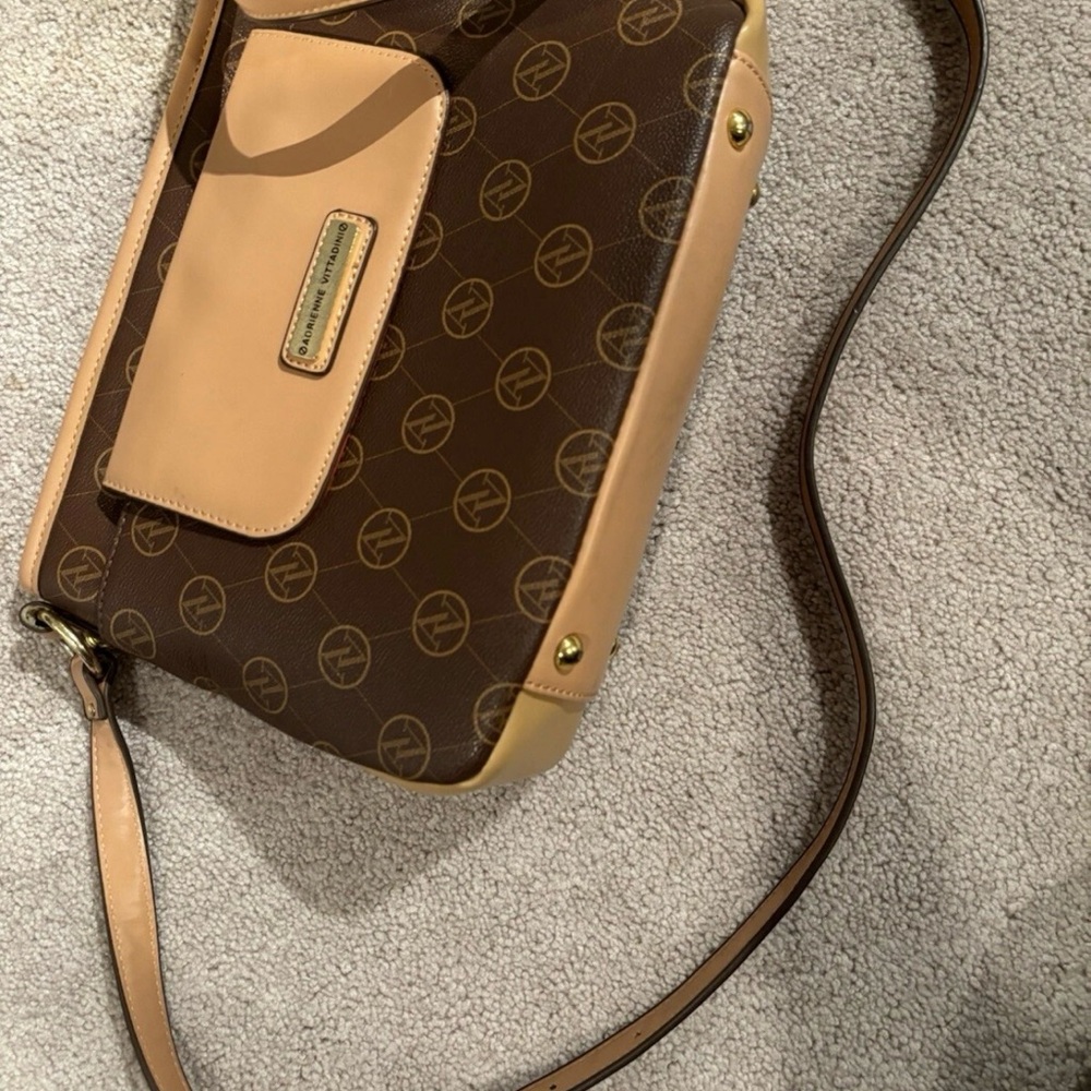 Brown and Tan Shoulder Bag